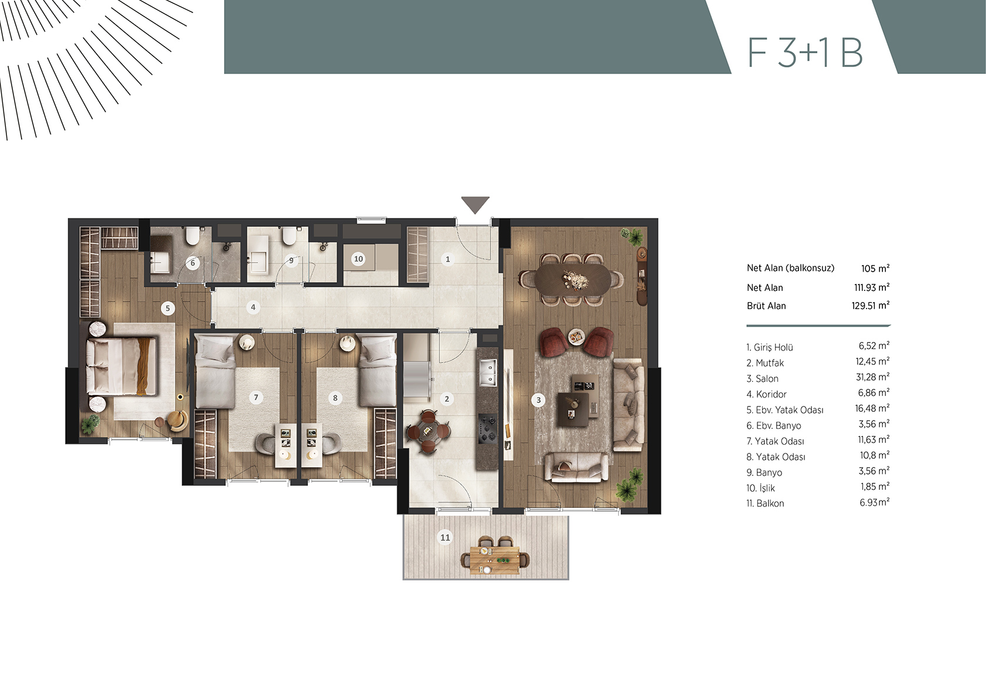 Апартаменты в новом жилом комплексе в азиатской части